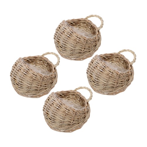 Set of 2 Hängekorb Aus Rattan Wandkörbe Hängekörbe Zum Organisieren - Bild 12 von 12