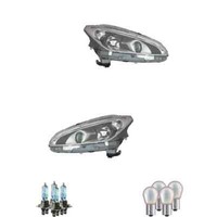 Halogen Scheinwerfer Set H7 Schwarz FüR Peugeot 208 Inklusive Lampen