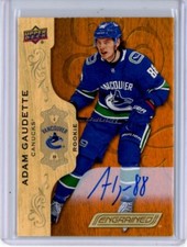 2018-19 Upper Deck Engrained Autographs #99 Adam Gaudette RC AUTO SP - Group A
