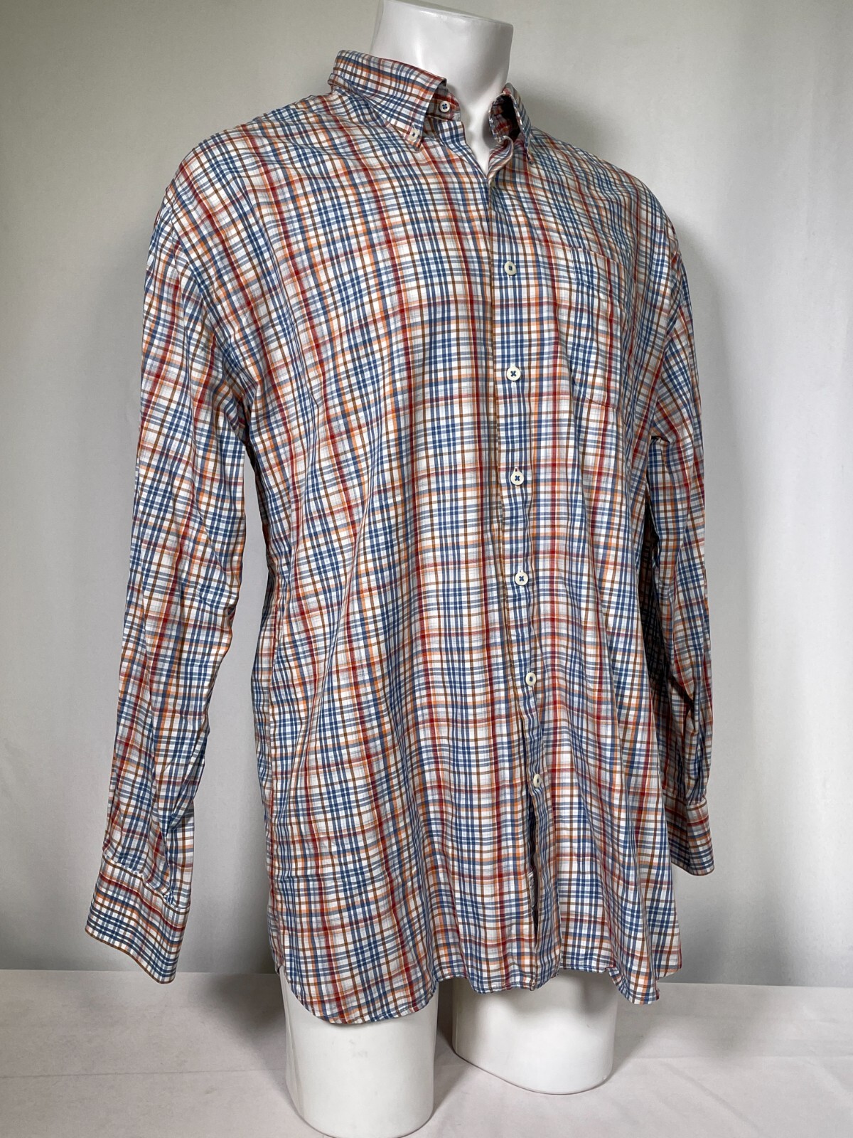 Peter Millar Button Down Multi-Color Plaid Cotton… - image 5
