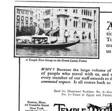 Temple Tours 1924 Print Advertising European Egypt Palestine Travel Services