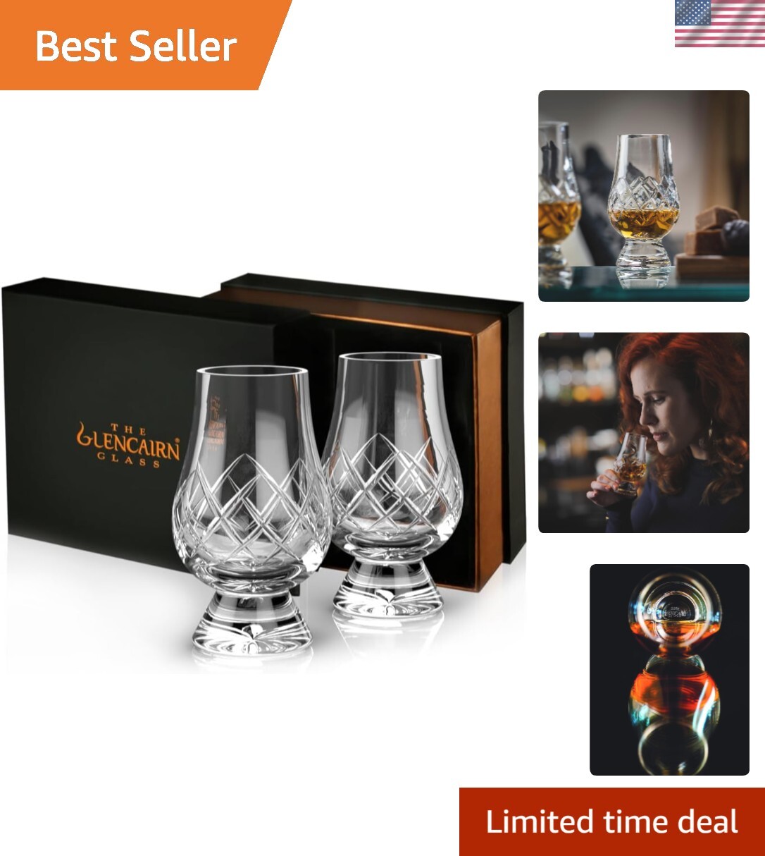 Handcrafted Traditional Cut Whisky Glass Gift Set for Connoisseurs-image