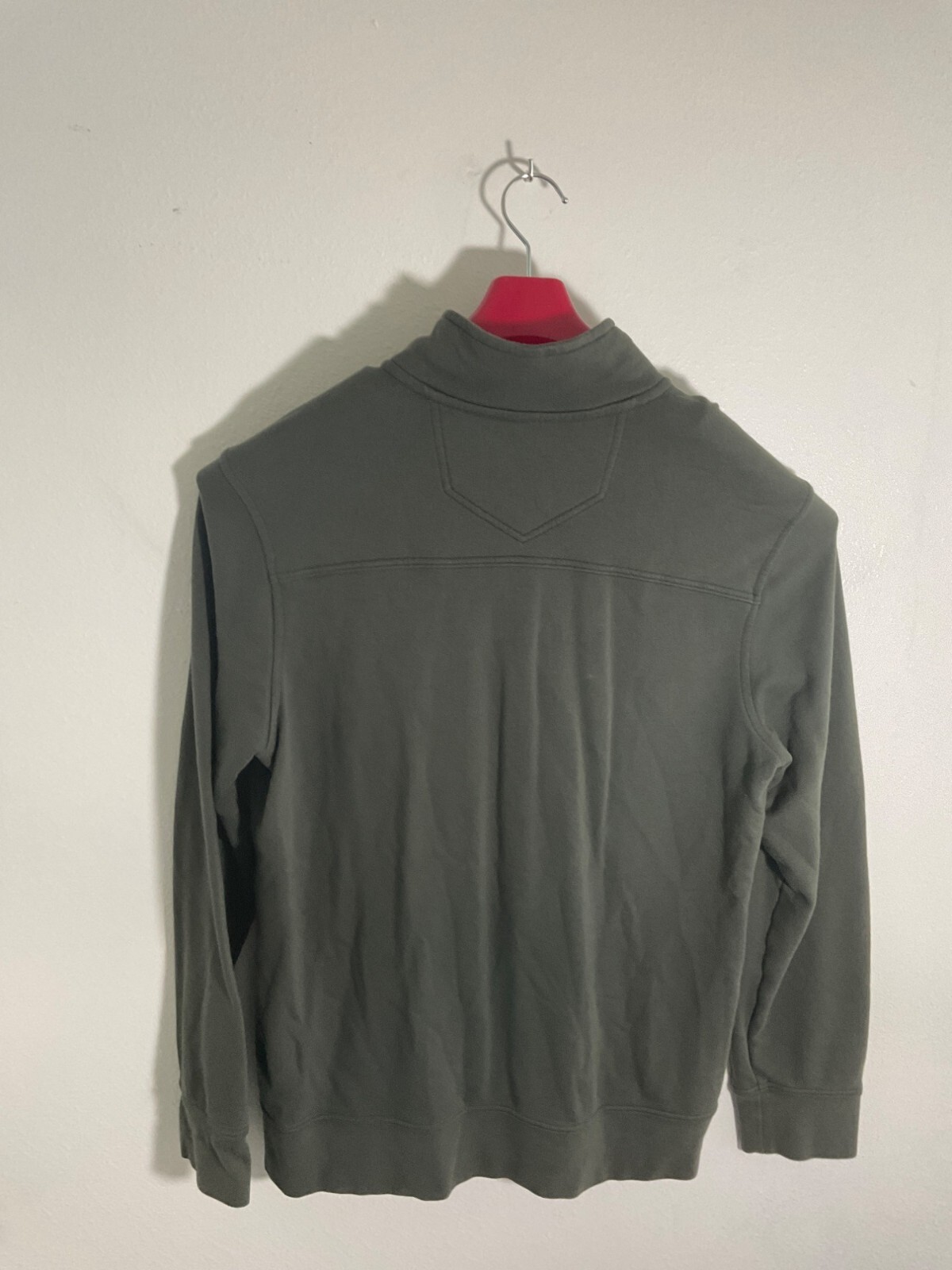 Eddie Bauer Tall XL Mens 1/4 Zip Pullover Sweatshirt Olive Green Cotton Blend Ca image 3