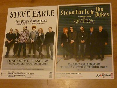 STEVE EARLE Concert posters - Collection of 2 Scottish tour show Gig memorabilia