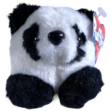 Vintage 1997 Puffkins PETER PANDA Plush Keychain Keyring with Tag Swibco