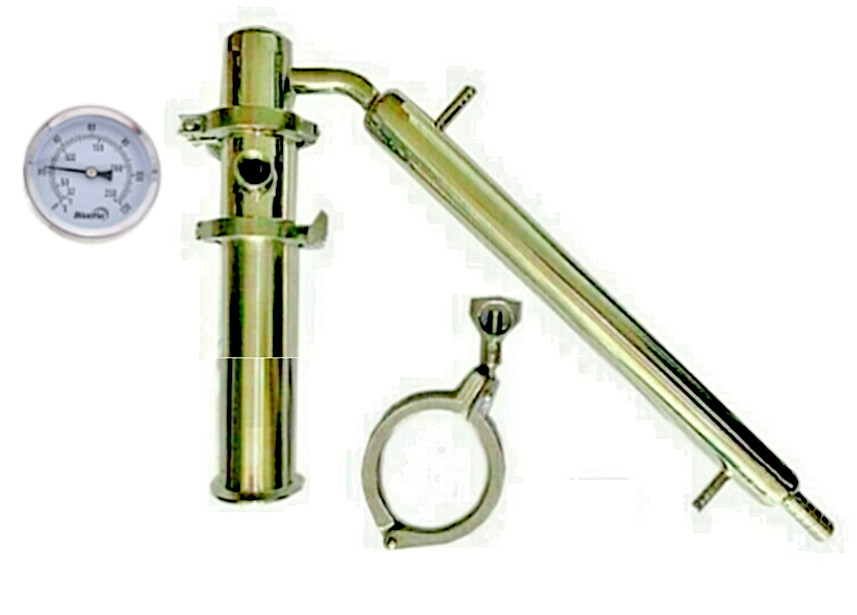 2" x 12" Stainless Tri-Clamp Moonshine Reflux Still Distilling Column fit on Keg