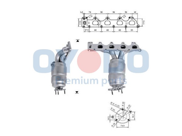 Oyodo Katalysator Passend FüR Opel Astra H L48 1.6 L35 L08 Euro 3 (D3)-image
