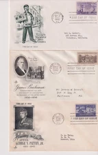 Lot 3 First Day Issue Stamps & Envelopes 1950s Free Shipping See Description