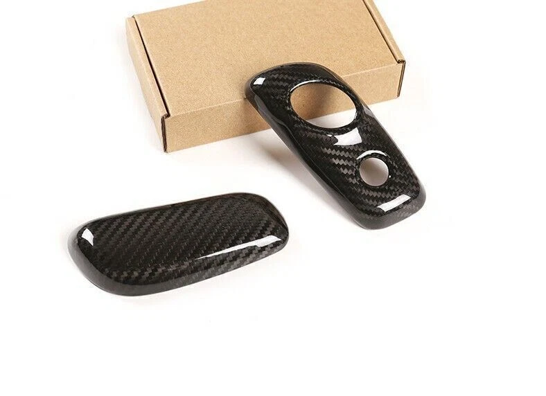 Cubierta de perilla de cambio de marchas de fibra de carbono seca real apta para Ford F150 2009-14 Foto 4 de 4