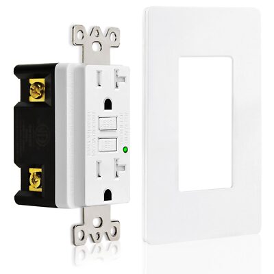 GFCI GFI Outlet 20 Amp Non-Tamper-Resistant Wall Receptacle Commercial Grade ETL