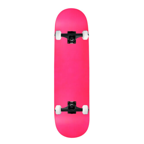 Moose Complete Skateboard Neon Pink 7.5" Black/White Assembled - Afbeelding 1 van 5
