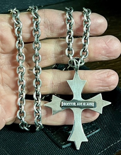 LETZTER Soffer Ari Kreuz Anhänger Diamanten Saphir Chrom 925 Herzen HERGESTELLT IN DEN USA - Bild 8 von 12