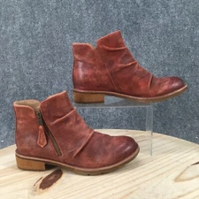Sofft Boots Womens 7 M Bassett Side Zip Ankle Bootie Mahogany Brown Leather