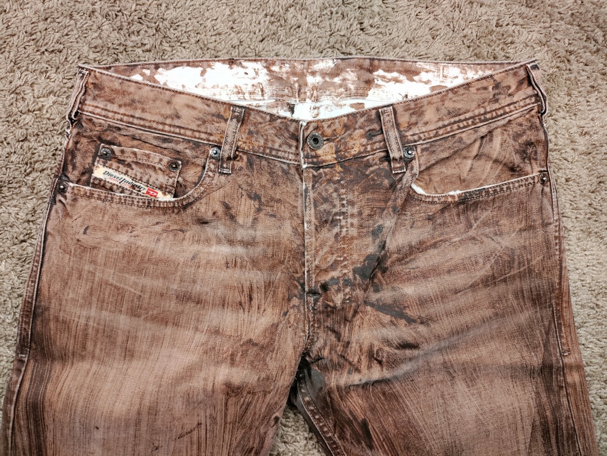 Diesel Zathan 674 Brown 32x32 32 Boot Cut Designer Luxury Denim 