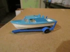 VINTAGE, MATCHBOX  BY LENSEY, NO.9, BOAT AND TRAILER,  VERY GOOD CONDITON