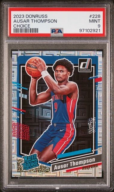 2023 Donruss Rated Rookie #228 Ausar Thompson Choice RC PSA 9 Pistons Rookie