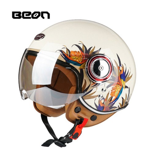 DOT ECE Vintage Motorcycle Helmets Half Open Face Motorbike Scooter Helmet Casco - Imagen 7 de 34