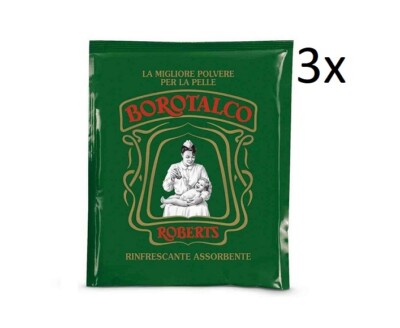 3x Borotalco Talco Körperpuder Erfrischendes und Saugfähiges Talkum Beutel 100g
