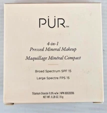 PUR MINERALS ~ 4 IN 1 PRESSED MINERAL MAKEUP ~ MEDIUM DARK ~ .28 OZ BOXED