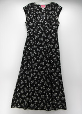 Kate Spade New York Dress Women Small Black Nerissa Dandelion A-Line Floral Midi