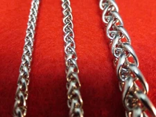 3/4/7 MM Mens  16-60" STAINLESS STEEL SILVER BRAIDED WHEAT ROPE CHAIN NECKLACE