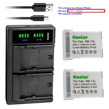 Kastar Battery LTD2 USB Charger for Canon NB-13L CB-2LH PowerShot G7 X Mark III