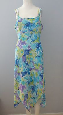 FAIRWEATHER Size 4 Multi-Color Floral Fully-Lined Spaghetti Strap Dress