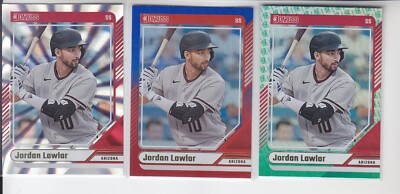 3 2024 Donruss JORDAN LAWLAR Silver Laser + Red Blue + Liberty Foil Dbacks #94