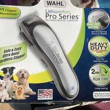 Wahl 9766 Silver Black Lithium Ion Pro Series Cordless Clipper Set Used