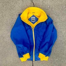 Vintage Women’s Medium Blue And Yellow Bomber Jacket By Weather Chasers