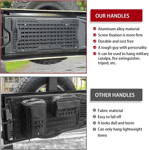 Tailgate Tactical Panel Tool Kit Organizer Rack For Jeep Wrangler 2007-22 JK JL - Picture 5 of 8