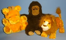Plush Hand puppets-Chimp/Monkey w/squeaker-Lion-Giraffe-Full Body zoo animal LOT