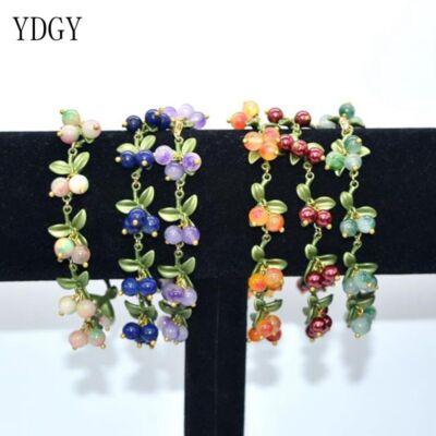 Multicolored Flower Bracelets - Blueberry Bluestone Color Bracelet Women Jewelry