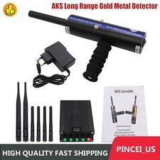 AKS Long Range Gold Metal Detector Gems Diamond Finder Black w/ Six Antennas