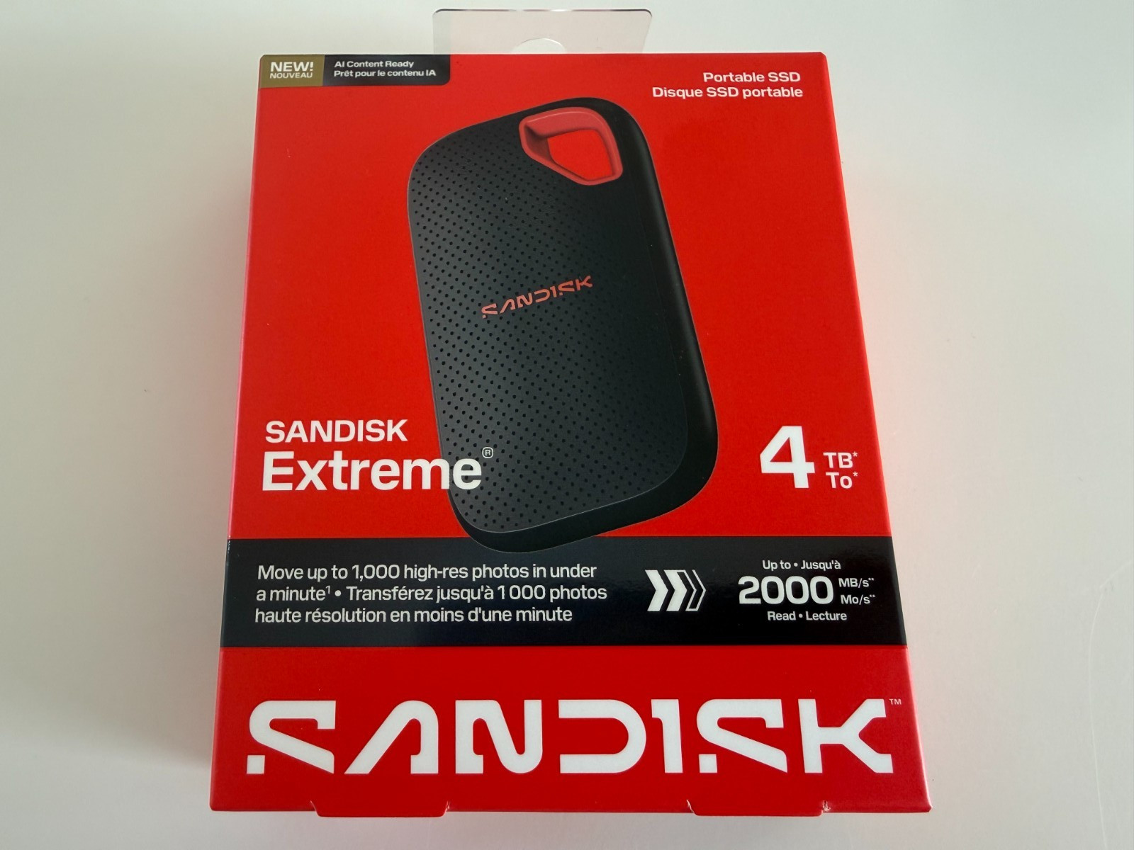 SanDisk Extreme v3 4TB Portable SSD USB C - 2000 MB/s - SDSSDE70-4T00-G25