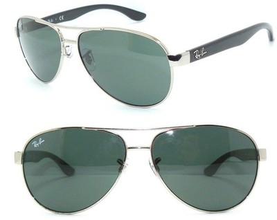 Ray Ban SONNENBRILLE GRÜN SILBER RB 3457 AVIATOR 8409 PILOT 3025 BRILLE 8303 NEU