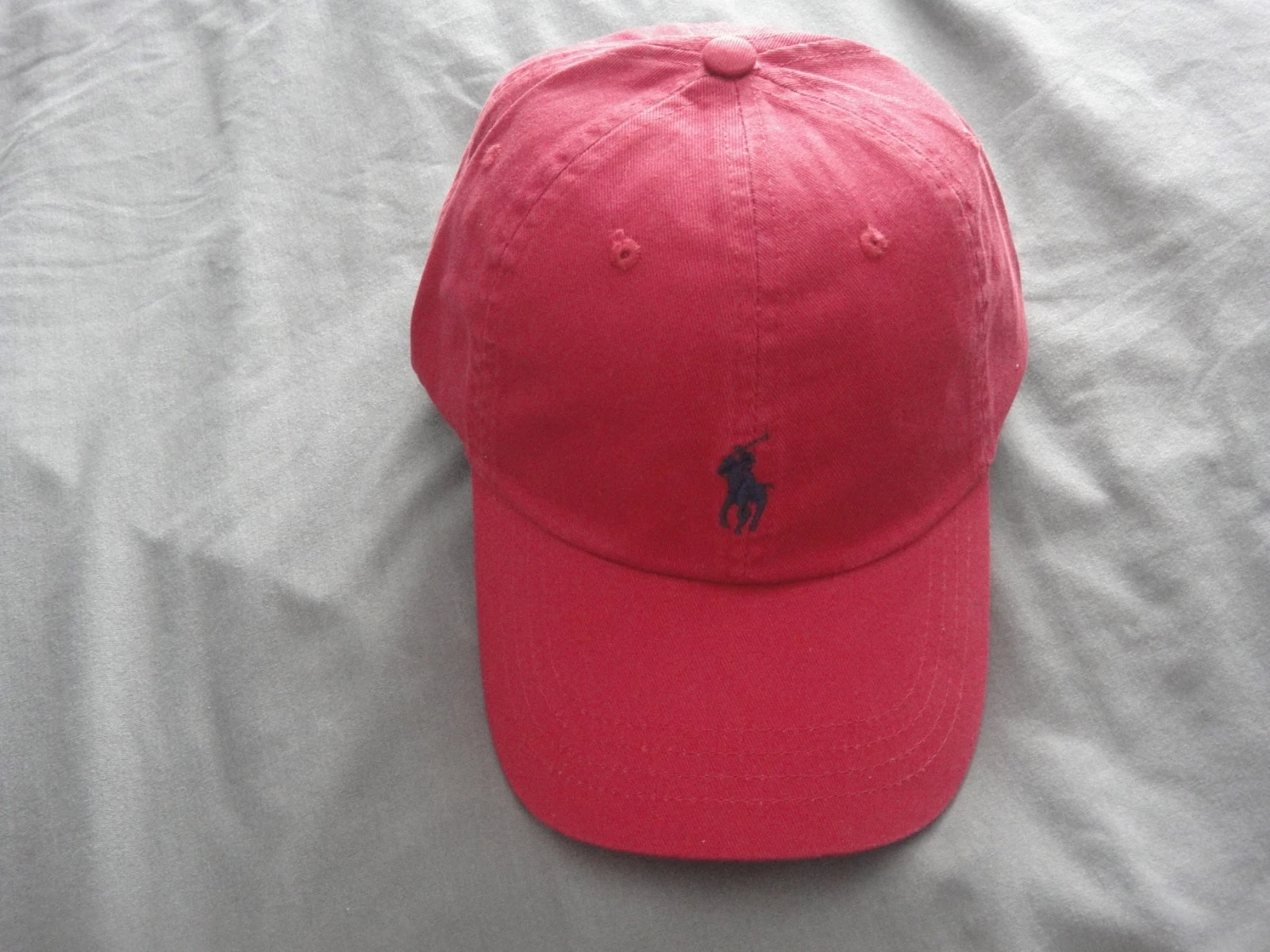 POLO RALPH LAUREN Men's RED Color One Size Cotton Chino Adjustable Ball CAP, NWT
