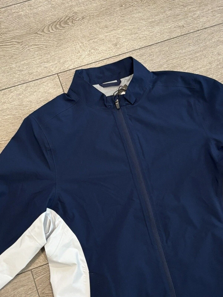 Chaqueta de lluvia Sun Mountain Monsoon XL para mujer Chaqueta de golf azul marino blanco nueva con etiquetas Foto 3 de 4