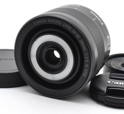 Canon EF-M 28mm f/3.5 Macro IS STM Lens Black EF-M Mount w/Caps