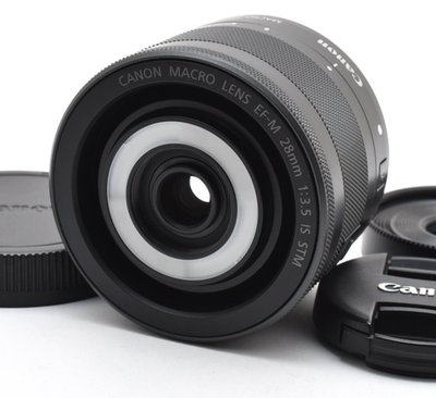 Canon EF-M 28mm f/3.5 Macro IS STM Lens Black EF-M Mount w/Caps
