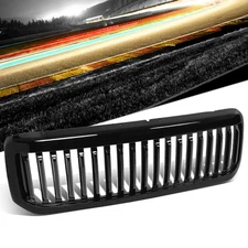 Glossy Black Badgeless Vertical Style Front Grille For 99-04 F-250 Super Duty