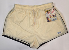 VTG NOS Waves Swimsuit Men's Trunks with Tags Large 36/38 Cream 1970s / 1980s