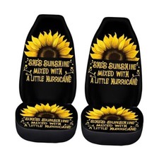 Car Seat Cover Set For Women Cute Auto Interior Accessories Sunshine Sunflower