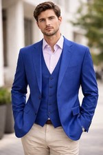 Men Vitale Barberis Canonico Blazer Navy Wool 3XL