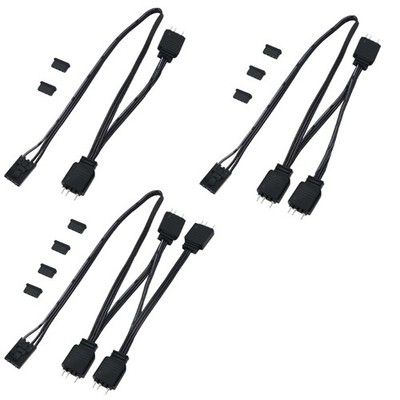 Computer Fan Lighting Cable, 4Pin LED Light Strips to 5V 3Pin to Motherboards