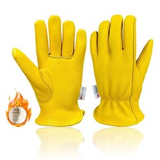 Super Warm Deerskin Gloves for Winter, 100 Gram Thinsulate, Genuine Leather W...