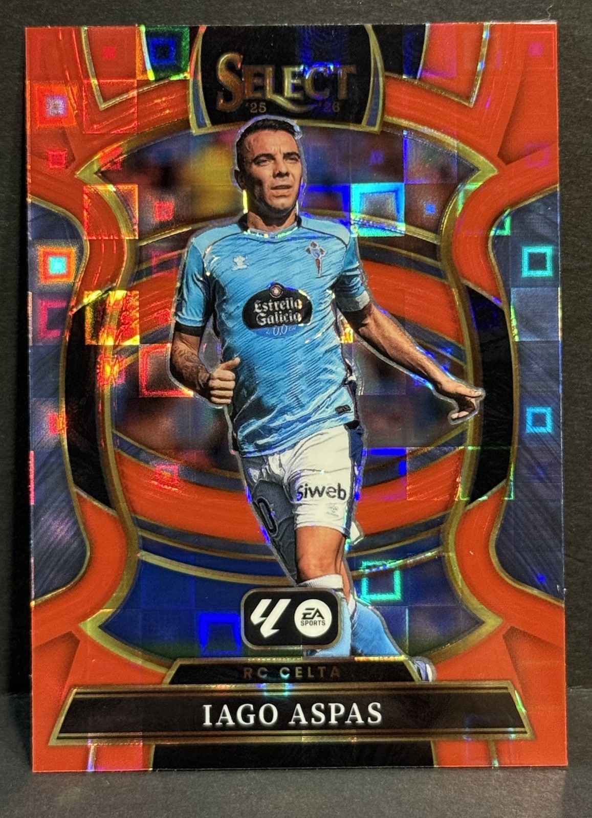 2025-26 Panini Select La Liga Celta Iago Aspas Terraza Rojo Pandora Prizm