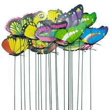 Garden Butterfly Stakes Decor, 20 PCS Multicolor Ornaments for Indoor & Outdo...