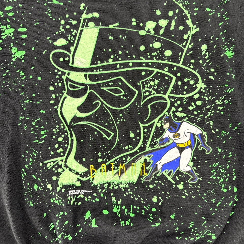 Sudadera De Colección Batman Forever Riddler/Batman Estampado AOP Juvenil 6x/7 Años 90 DC Foto 2 de 4