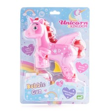 Kingdom Bubble Gun Unicorn Shaped with Bottle Solutions and LED Light Up Ages 3 